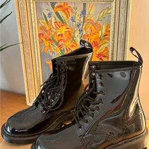 Dr. Martens Patent Black Combat Boots